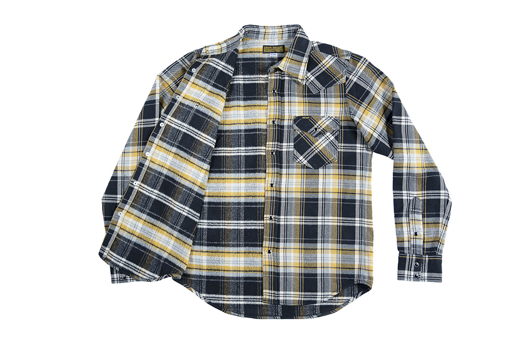 Iron Heart Ultra-Heavy Flannel - Crazy Check Yellow - Image 12